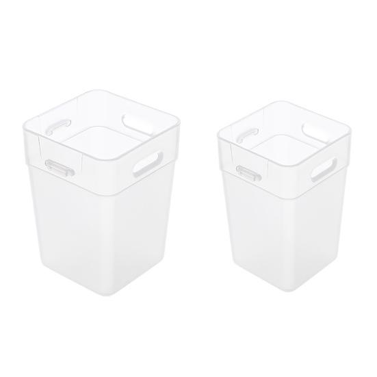 2Pcs Refrigerator Storage Box Transparent Buckle Design PP Fridge Side Door Food Holder for Kitchen