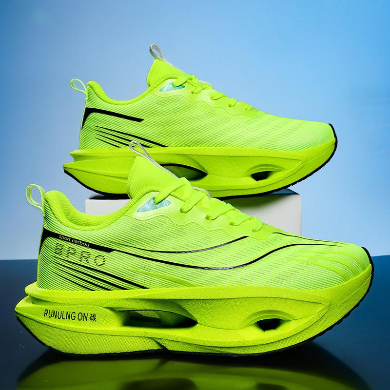 Red Rabbit Carbon Board Running Shoes Men's Popcorn Shock Absorbing Breathable Mesh High School Entrance Examination Racing Body Examination Shoes