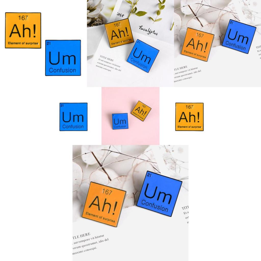 Unique Cartoon Elemental Alphabet Brooch Creative Geometric Style For Men And Women