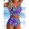 European and American Split Swimsuit Women's Digital Printing High Waist Swimsuit Sexy Bikini Swimsuit Women's High Sense