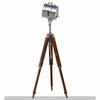 Vintage Floor Lamp Designer Nautical Wooden Tripod , LED Lamp, Spotlight, Sea