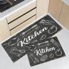 Crystal Velvet Farmhouse Kitchen Letter Print Runner Mat Set Waterproof Anti Slip Absorbent Floor Rug Home Decor Gift