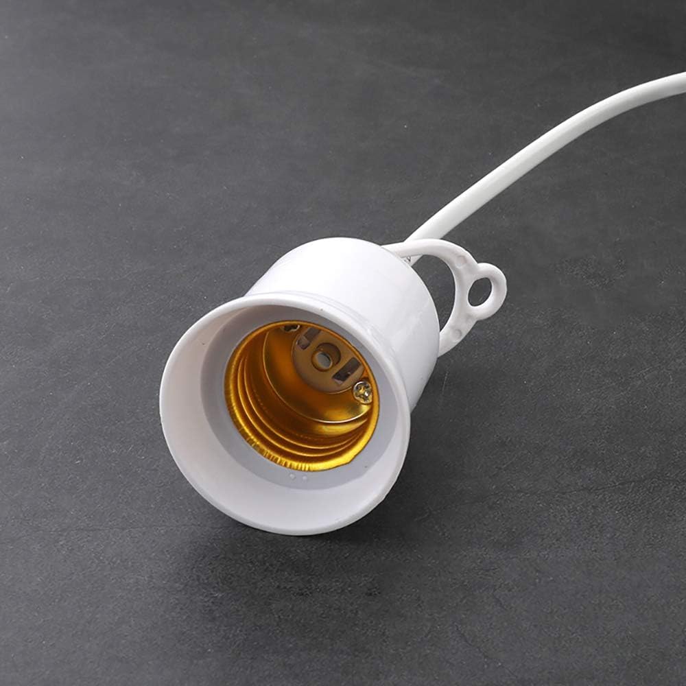 Set of 4 Light Bulb Sockets with Cord, Extension Cord, Stylish, E27 Base, Hanging Type, for LED Bulbs, Night Light, 2-Outlet, Approx. 4.1m Cord