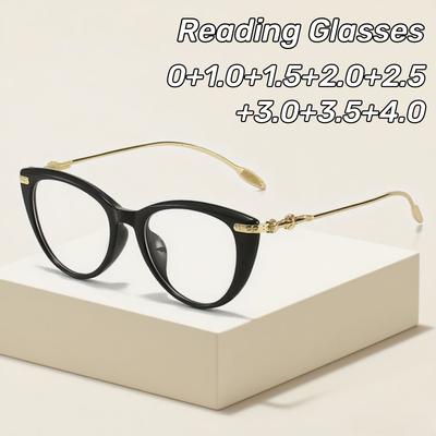 New Large Frame Cat's Eye Presbyopia Glasses Ultra-light Women's HD Anti-blue Light Reading Glasses Fashion Eyewear