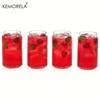 1/4Pcs Canned Glass Coffee Milk Cocktail Juice Transparent Cup Elegant Simple Style Suitable For Family Gathering Parties