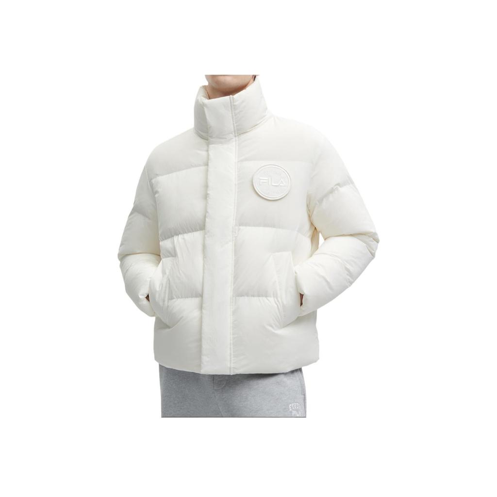 FILA X Études Collaboration Minimalist Fashion Warm Stand Collar Down Jacket Unisex Outerwear Coconut-White F11U346901F-IV