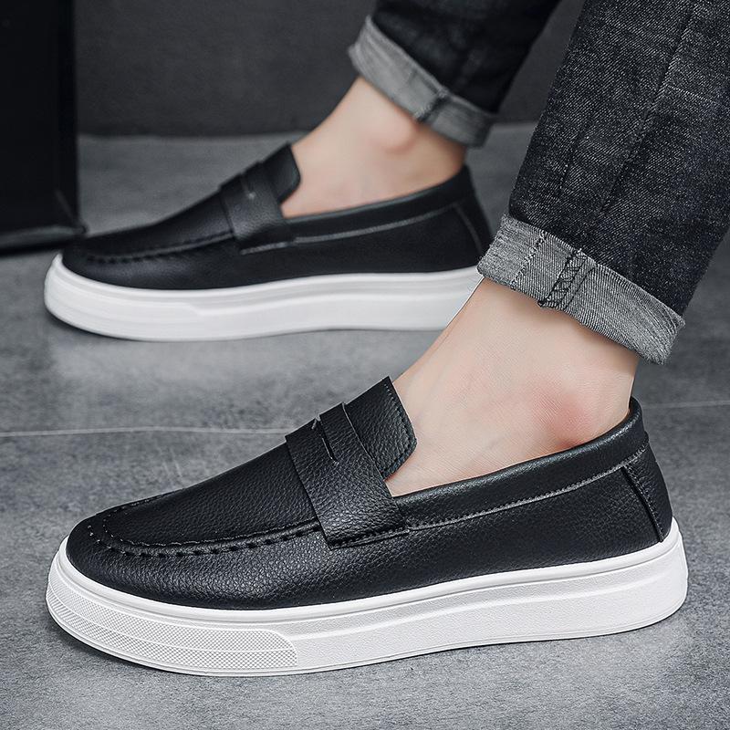 Fashion Mens loafers 2025 spring new British style casual leather shoes breathable comfortable trendy mens shoes Walking shoe