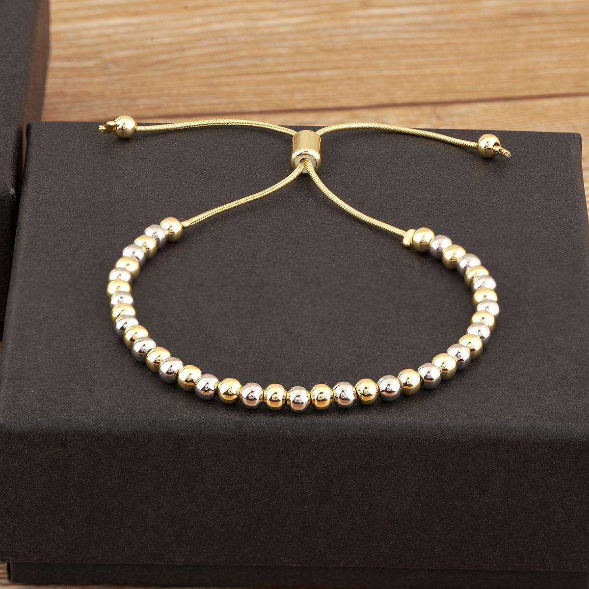 

Nidin New Trendy 3 Styles Choice Copper Beads Adjustable Charm Bracelet For Women Lady Fashion Bracelets Jewelry Gifts Wholesale