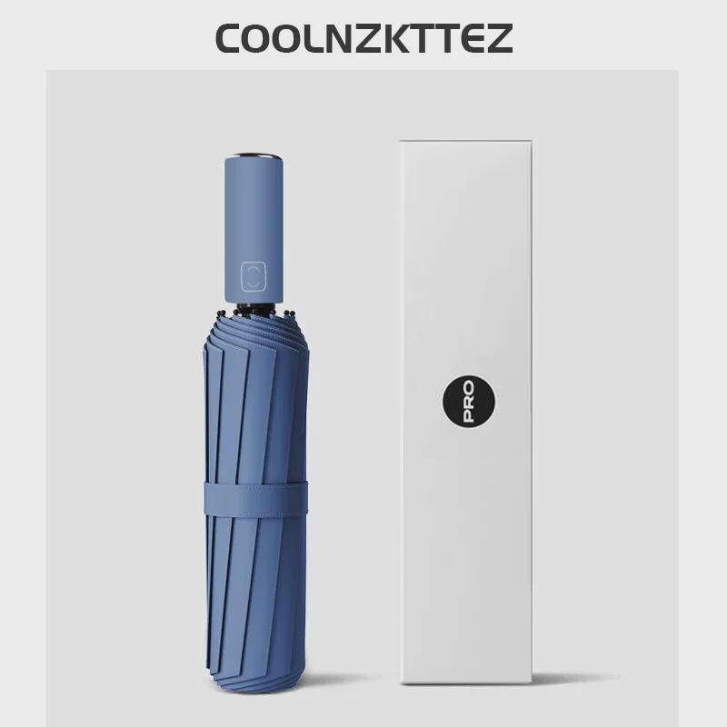 Trefaldigt automatiskt UV-skyddande paraply med anpassad logotyp