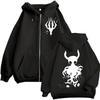 Limitierte Hollow Knight Spiel Grafik Reißverschluss-Hoodies Gothic Vintage Zip Up Kapuzenpullover Herren Damen Mode Lässige Pullover