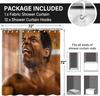 Black Men Shower Curtain,Pops Shower Curtain,Funny Bathroom Decor, Easy to Clean Waterproof Polyester Fabric,Includes 12 Hooks