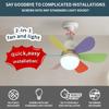 Modern Wind 6 ABS Blades 16 Inches LED Fan Light Bedroom Living Room Decoration Ceiling Flower Fan Light 30W/40W