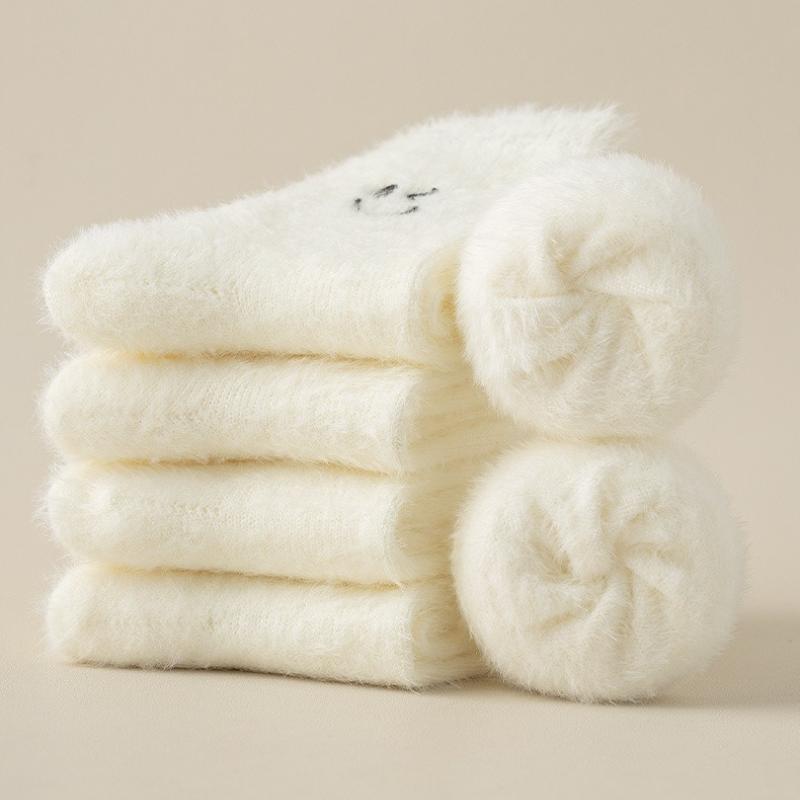 1/5 Pairs White Socks for Women Spring and Autumn Funny Expression Socks Couple Casual Sports Socks Student Socks