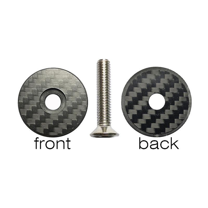 No Logo Bike Headset Top Cap Carbon Fiber Bike Stem Headset Cap With M6*30Mm Screw Bike Front Fork Top Cover Bike Parts