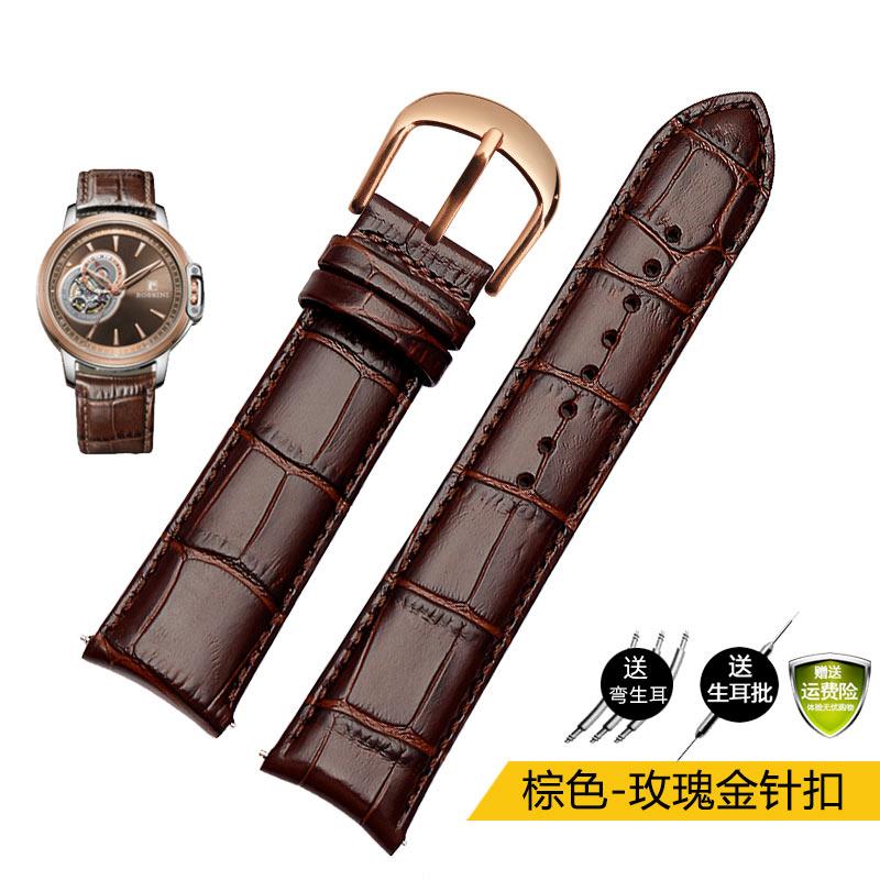 20mm 21mm 22mm Curved End Genuine Leather Watchband For Tissot Citizen Seiko Mido Arc Mouth Men Blue Watch Strap Universal Belt