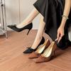 Bow Single Shoes Women's High-end Sense, French Suede Pointed High Heels Women's Thin Heels Are Not Tired