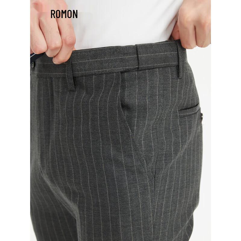 ROMON E Men's Striped 3-Piece Business Suit