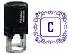Printtoo Alphabet C Monogram Initial Square Swirl Border Self Inking Rubber Stamp Office