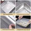 Stainless Steel Rectangular Non-Stick Dumpling Storage Box with Lid