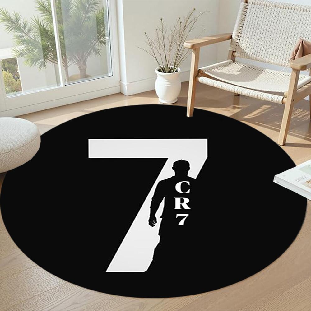Cristiano Ronaldo Runder Teppich Perfekt für Spielzimmer Esszimmer Dekorieren Sie Zimmer Balkon Rutschfester Runder Teppich Dekorieren Sie Büros Hochzeitsfeier Geschenk