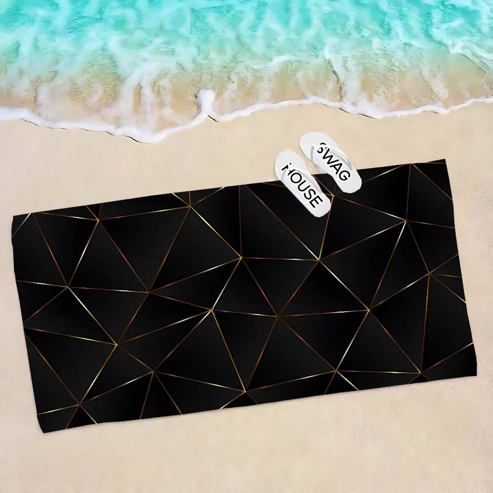 

Black Matte Big Microfiber Beach Towels Quick Dry Towel Sand Beach Towels Pool Towel for Travel Swim Pool Yoga W30*H60(CM)