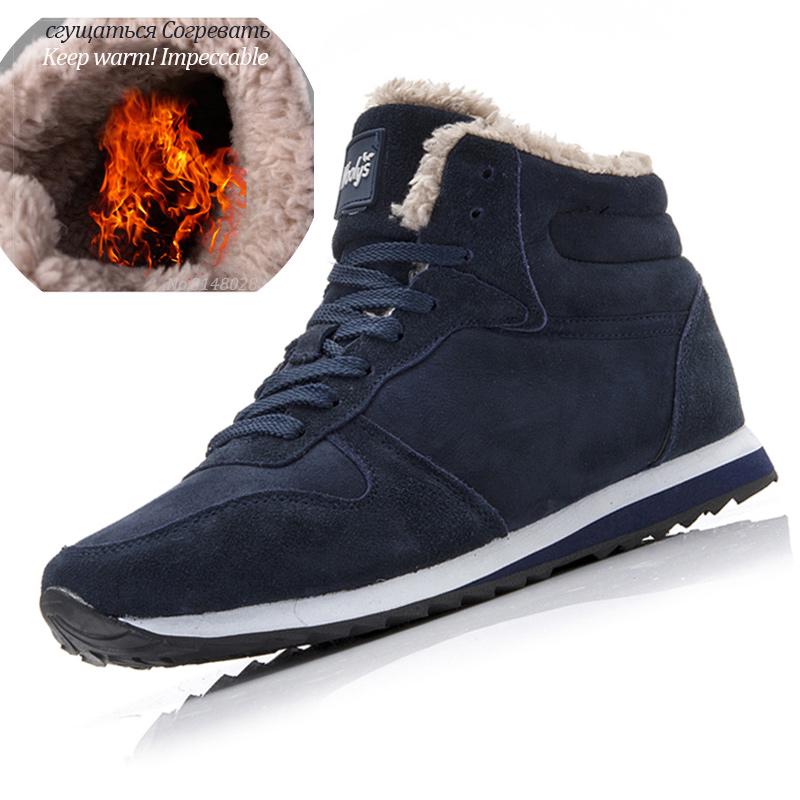 Moda Męskie buty Męskie buty zimowe Plus Size 48 Keep Warm Ankle Botas Hombre Skórzane buty zimowe Buty męskie Pluszowe zimowe trampki męskie