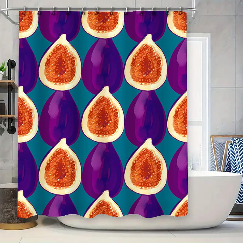 

Figs Pattern Shower Curtain Purple Fig Bathrooms Decoration Modern Decor Shower Curtains For Bathroom Liner Pink Watermelon Figs W60H190(CM)-1 Pcs