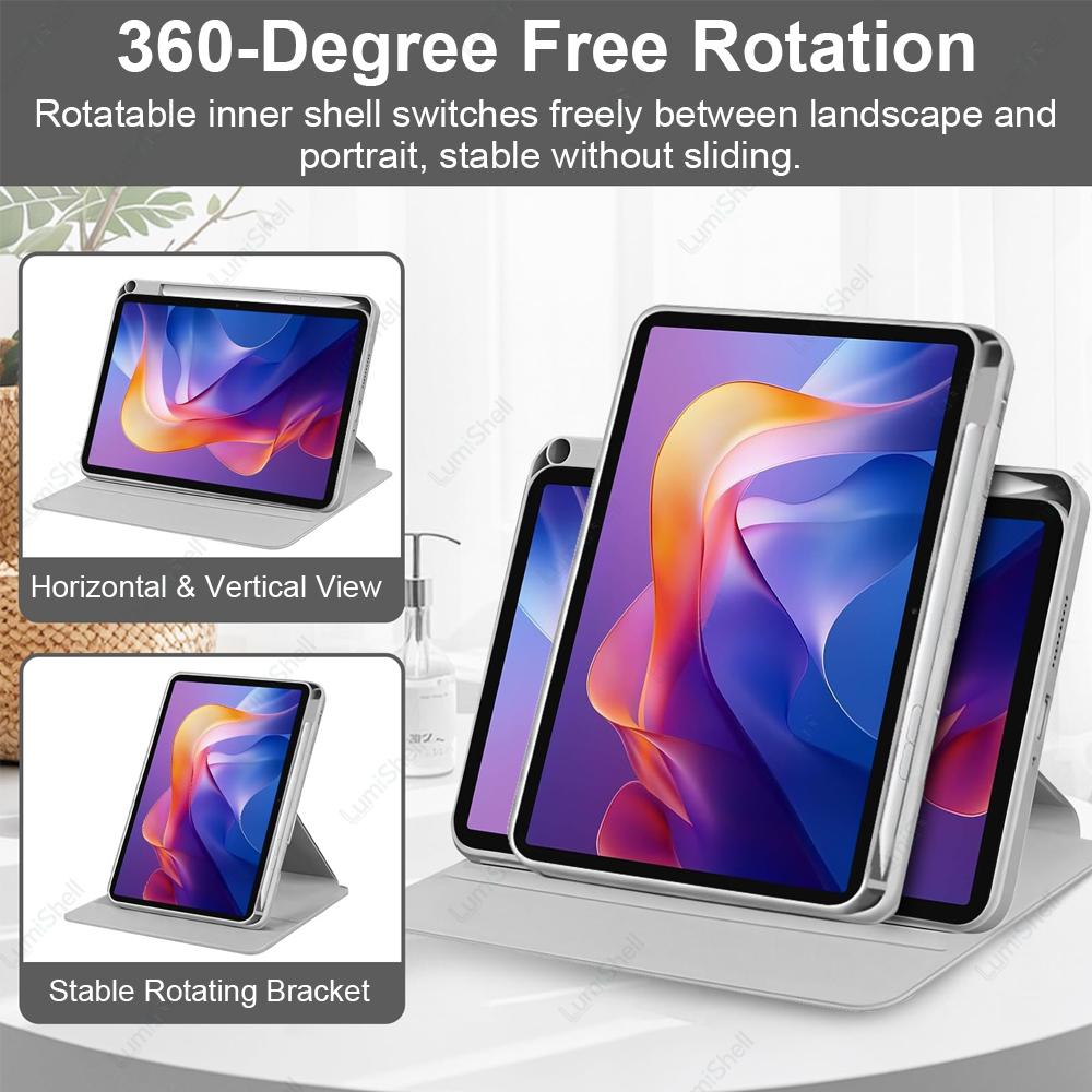 360 Rotation Case For Xiaomi Redmi Pad 2 11 Inch 2025, with Pencil Holder Cover, Auto Sleep/Wake Function Tablet Case