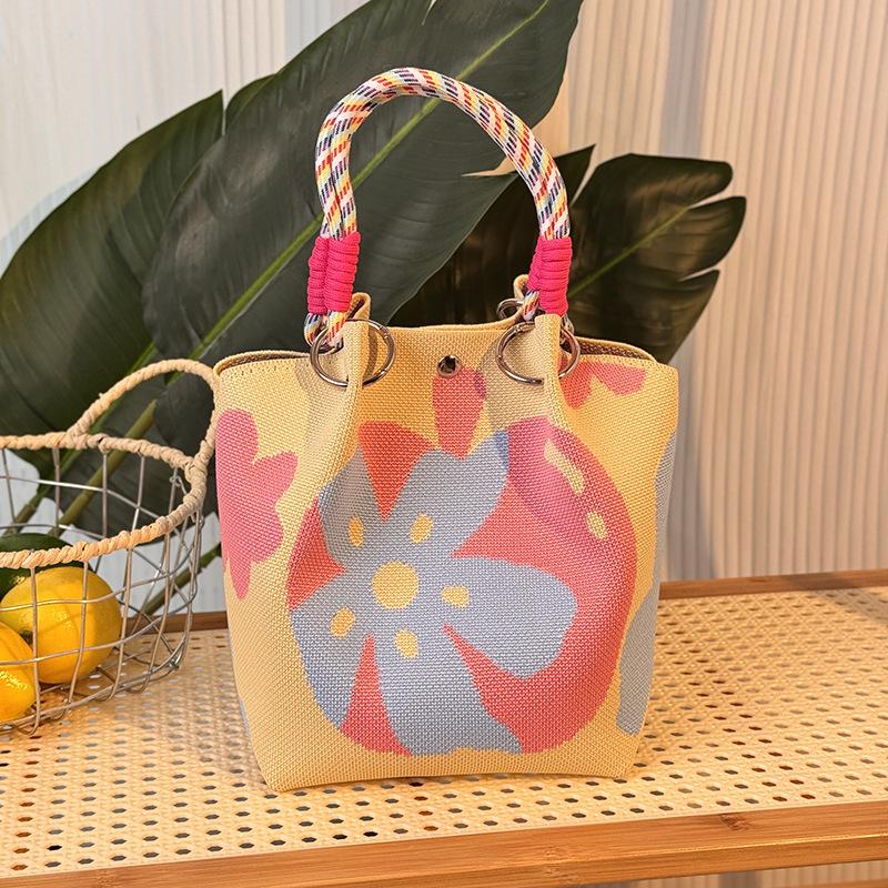 2025 Knitted Bucket Tote: Festive Gift Souvenir Bag
