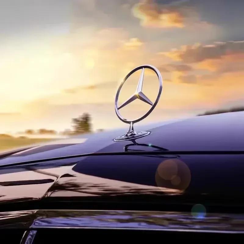 For AMG Car For Mercedes benz AMG Mercedes Benz emblem Star Bonnet Car Hood Front Chrome Logo for Mercedes E S Class w204 w211 w RA8