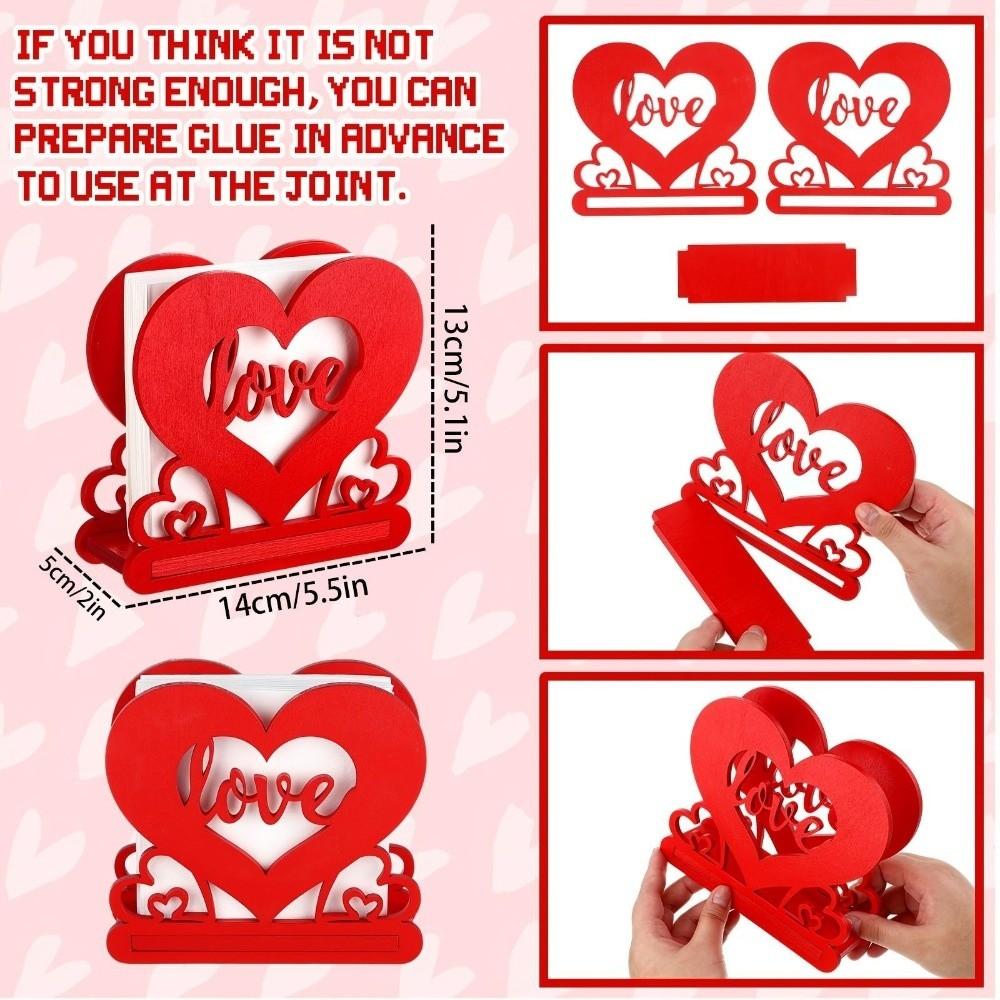 Napkin Box Valentine Day Tissue Box Love Wood Knot Wooden Ornament Love Wood Tissue Box Red Heart of Baryada Valentine