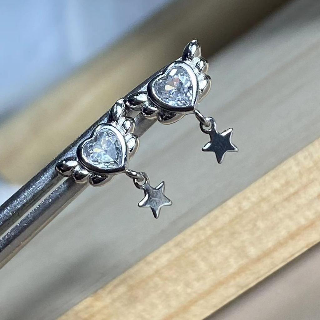 Star ins Pendant Flat Bottom Cochlear Nail Screw Buckle Women's Versatile Earrings