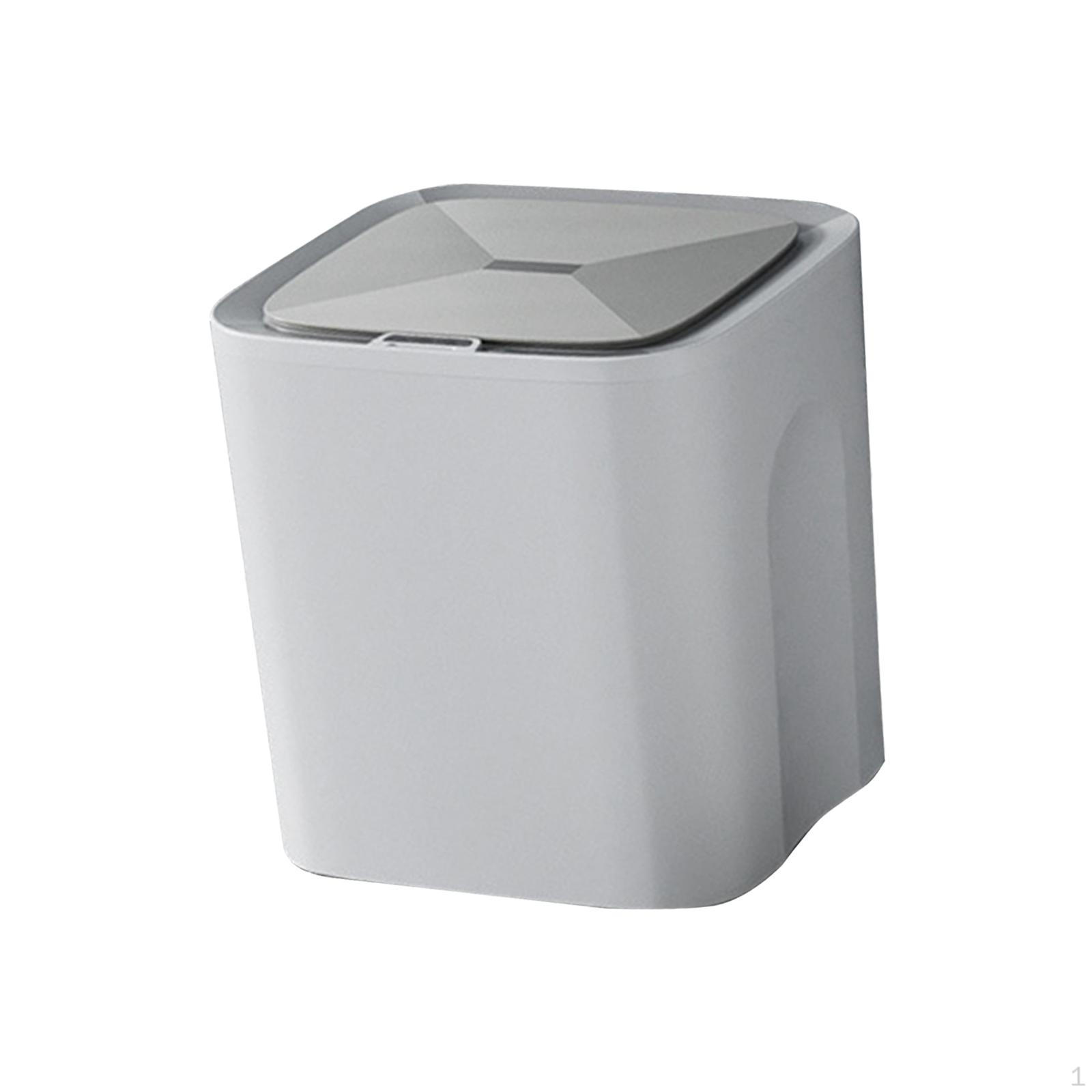 

Автоматический мусорный бак, интеллектуальная индукционная корзина для мусора с серебристым краем, многоцелевой тихий мусор 12L_foggy gray