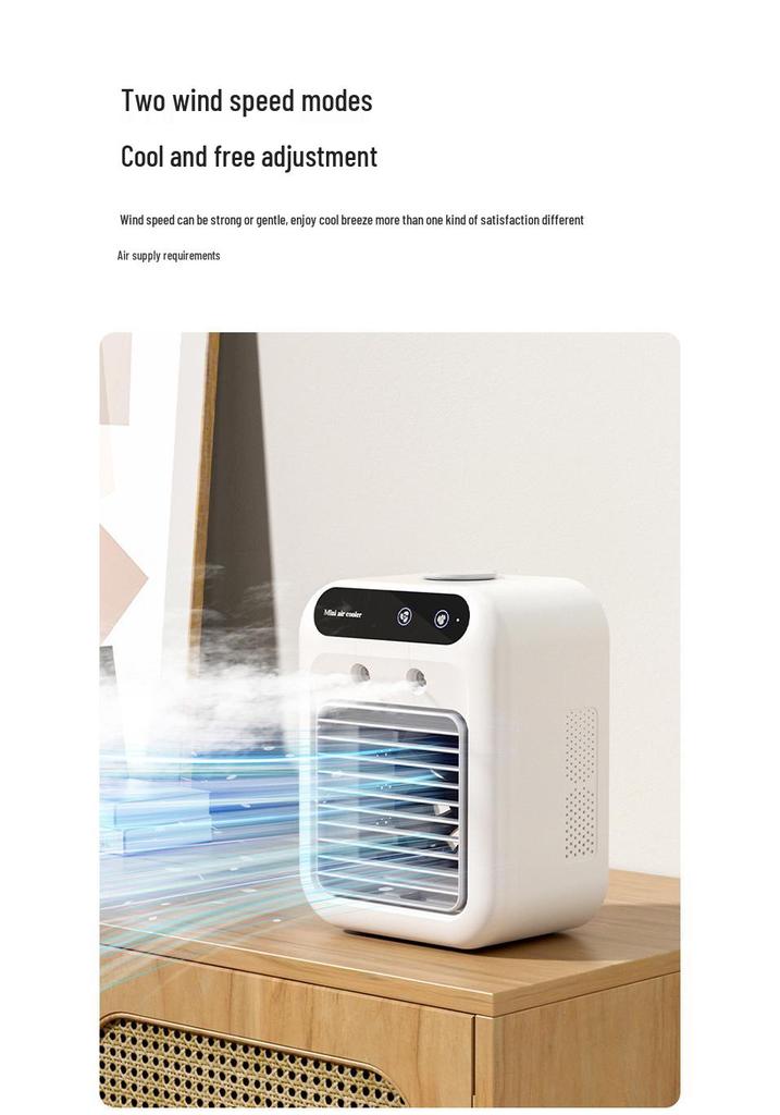 Portable Spray Humidifying Desktop Fan - Small Air Conditioner for Dorms and Homes