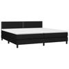 3140003 vidaXL Lit à sommier tapissier avec matelas Noir 200x200 cm Tissu