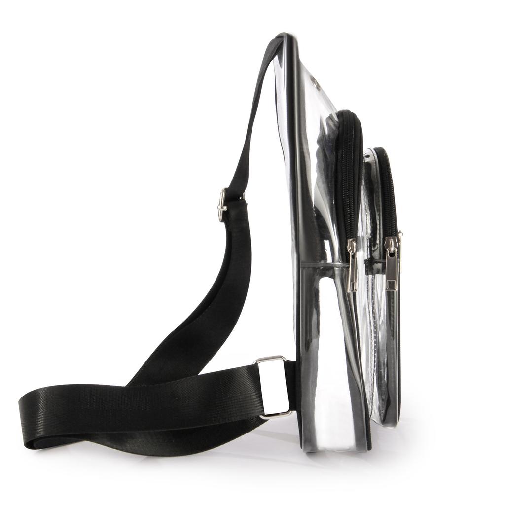 Gjennomsiktig Sling Bag Stadiongodkjent Crossbody Brystveske for Menn Kvinner Telefonlommebok Sports Treningsreise Uformell