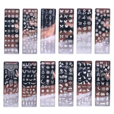 Piastre per Stamping per Nail Art in Acciaio Inossidabile Disegno Floreale Animale Piastre per Timbri Immagine Unghie Modelli Manicure Strumenti per Nail Art