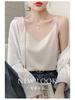 2025 Women's White Satin Camisole Tank Top: Elegant Back Design, Imitation Silk Summer Innerwear