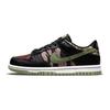 Nike Dunk Low SE GS Schwarz Multi-Camo Kinder-Sneaker Grün Ölgrün Weiß DB1909-001