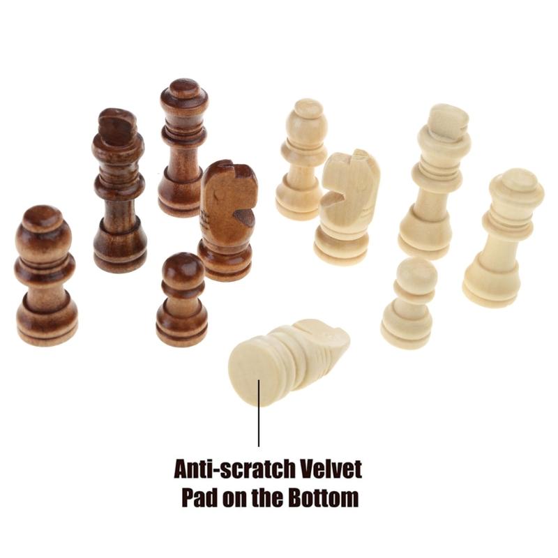 32Pcs Tournament Wood Chessmen with 2.2inch Chess Game Pieces of Missing Pieces