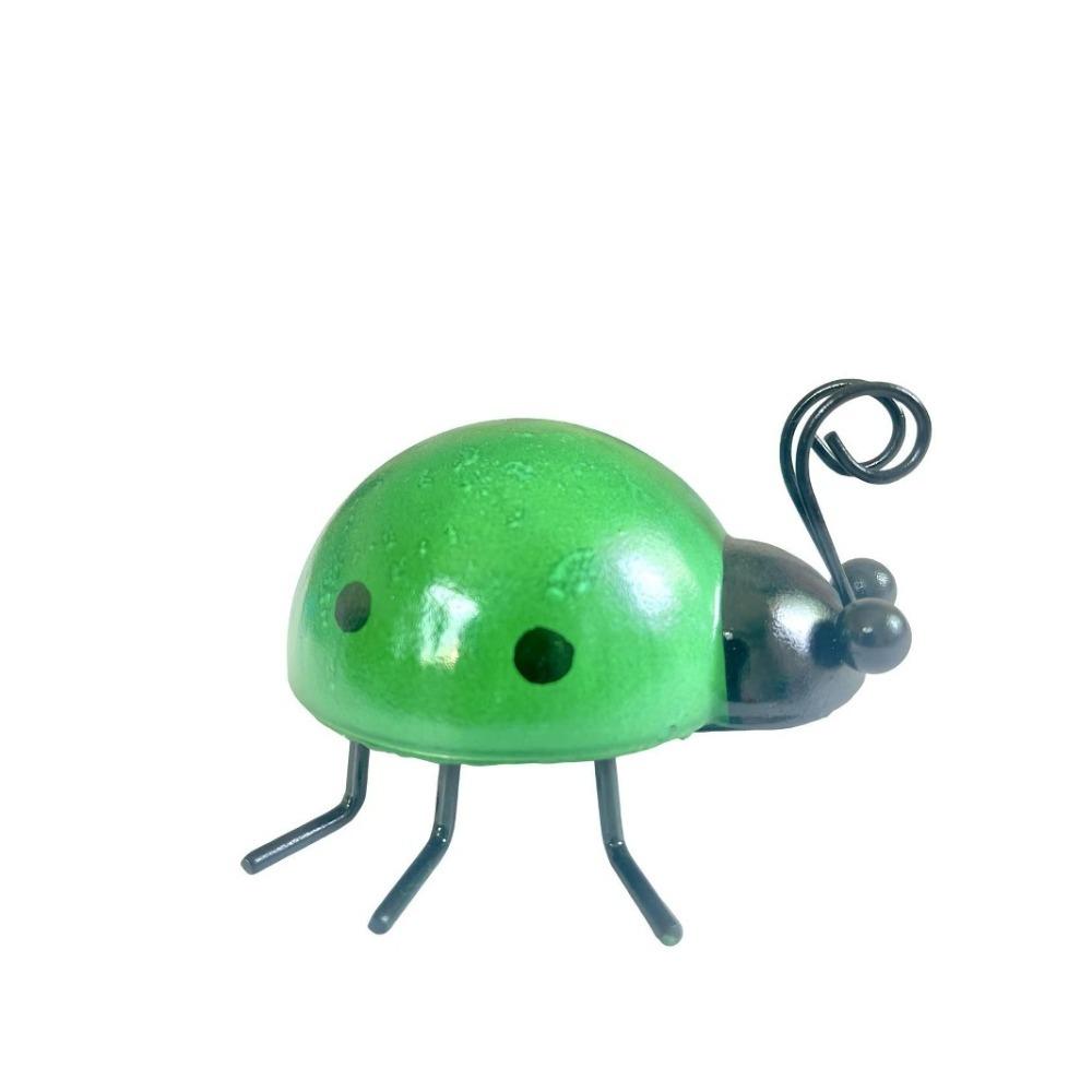 New Metal Material Mini Ladybug Hanging Design Mini Size Beetle Fence Hanger Cute Garden Figurine Outdoor Decor