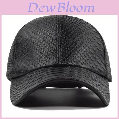 Casquette de Baseball Cl740-1 Cuir Faux Crocodile Noir Chapeau Soleil Réglable Respirant Chaud
