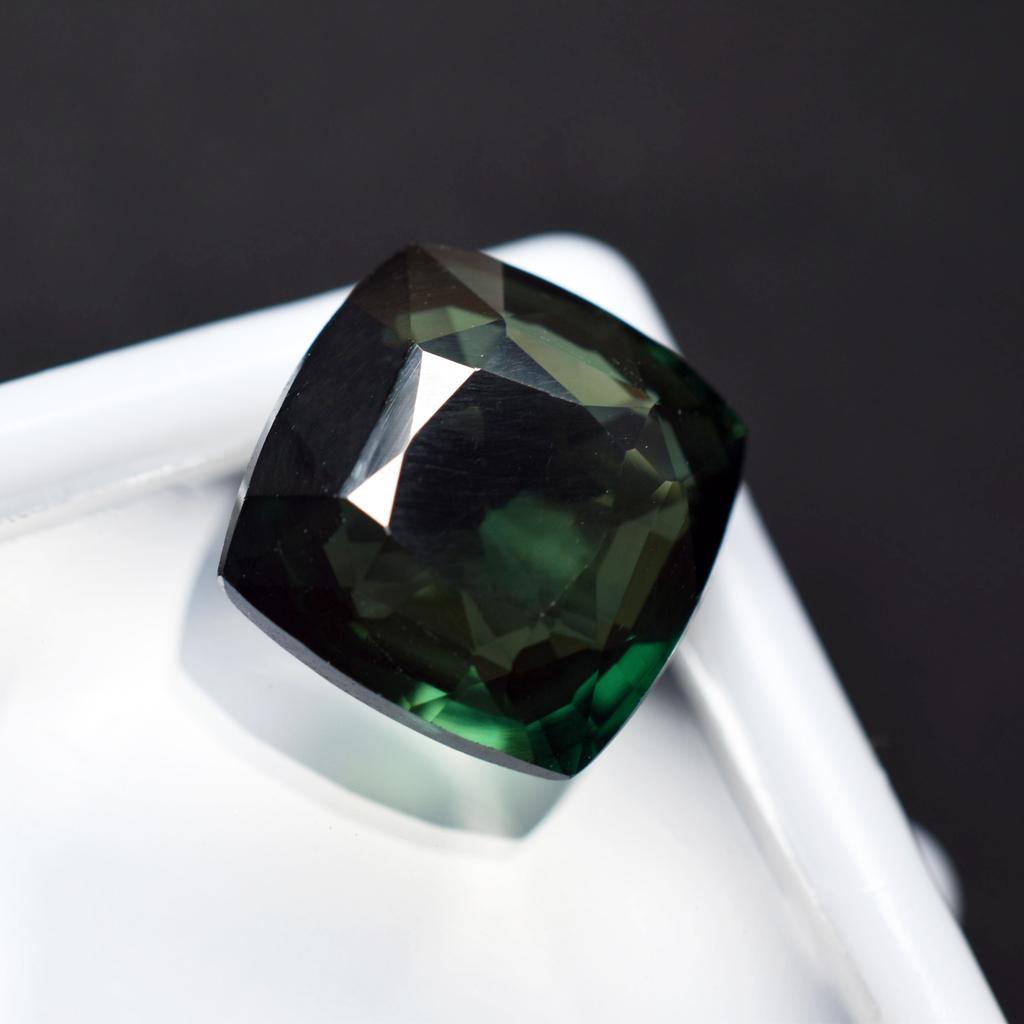 Natural Green Grandidierite Loose Gemstone 8.35 ct Square Cushion Cut for Jewelry Making and Crafts