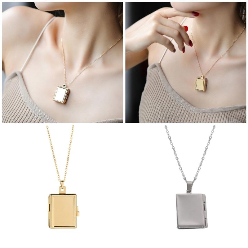 Multipurpose Square Choker Adjustable Chain Necklace with Sturdy Brass Pendant Fashion Accessory for Trendy Women