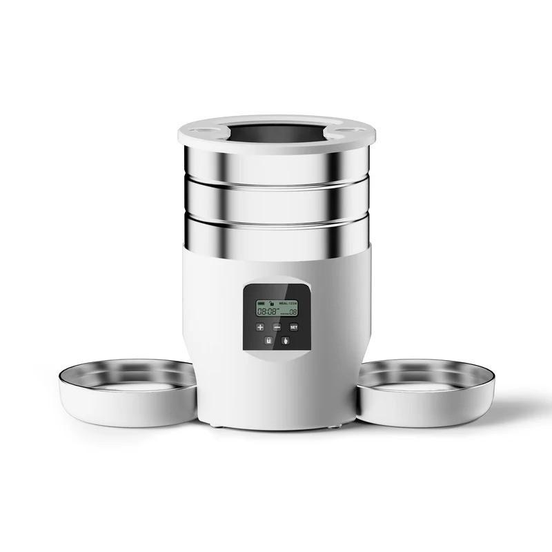 4.5L Large Capacity Dogs and Cats Smart Food Dispenser Stainless Steel Pet Feeder Bowl Automatic Pet Cat Feeder