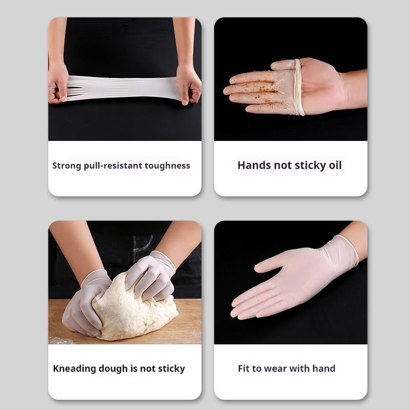 100 PCS Disposable Glove Pvc Powder-free High-elastic Nitrile Rubber Household Outdoor Labor Protection Food Grade Nitrile Glove