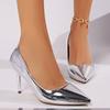 Fashion Autumn Luxury Gold Silver High Heels Pumps Offices Women Pointed Toe Thin Heeled High Heels 2024 New Woman Slip On Party Shoes