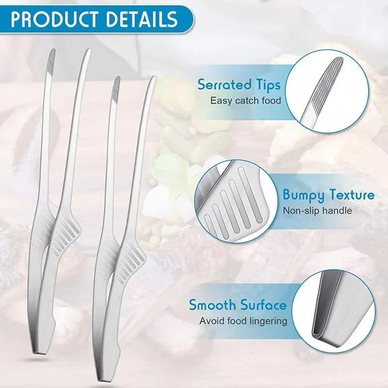 BBQ Tongs Non Slip Cooking Utensils Stainless Steel Tongs for Serving Food, Salad, Camping, Barbecue, Buffet