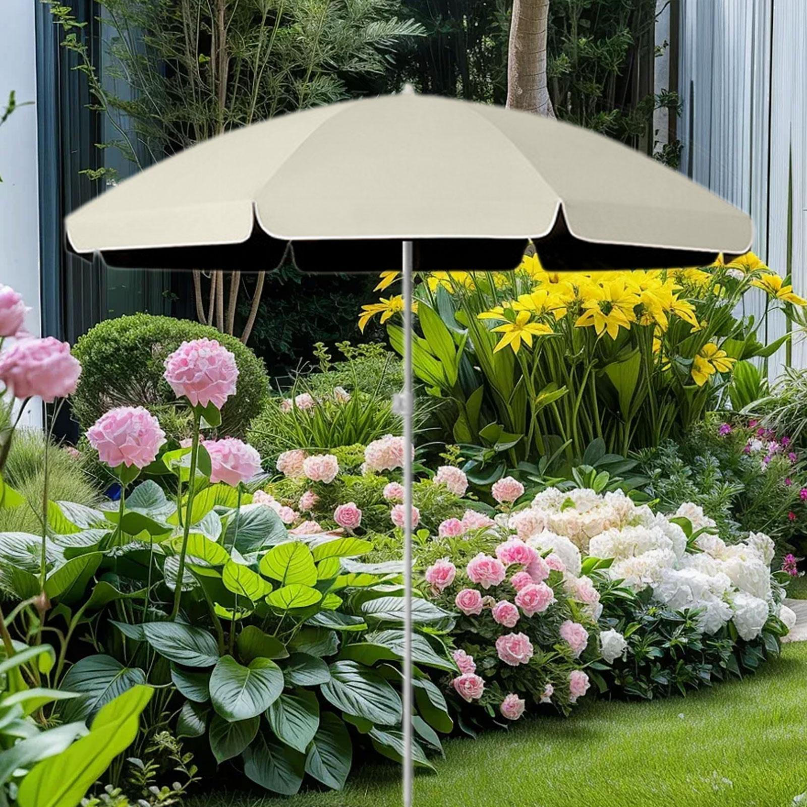 

Уличный навес-зонт 6,8 футов для пляжных и газонных мероприятий бежевый