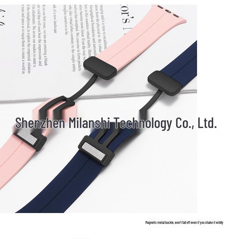 Magnetic Silicone Folding Buckle Band for Apple Watch & iWatch 6/7/8/9/10/SE/Ultra 2